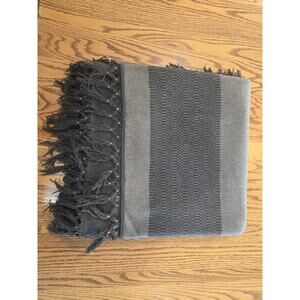 Wool blanket 62" 60" with fringe edge